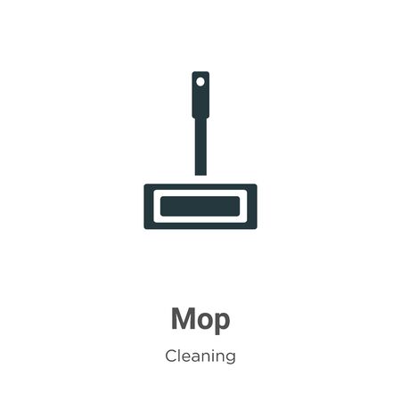 Mop vector icon on white background. Flat vector mop icon symbol sign from modern cleaning collection for mobile concept and web apps design.のイラスト素材