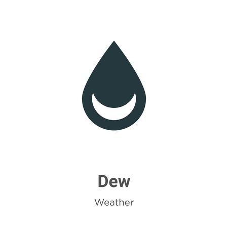 Dew vector icon on white background. Flat vector dew icon symbol sign from modern weather collection for mobile concept and web apps design.のイラスト素材