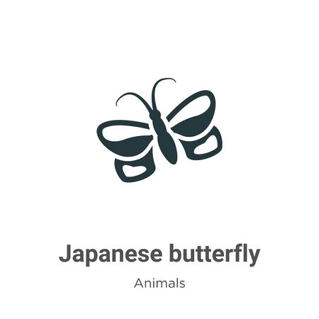 Japanese butterfly vector icon on white background. Flat vector japanese butterfly icon symbol sign from modern animals collection for mobile concept and web apps design.のイラスト素材