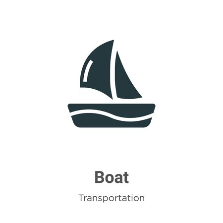 Boat vector icon on white background. Flat vector boat icon symbol sign from modern transportation collection for mobile concept and web apps design.のイラスト素材
