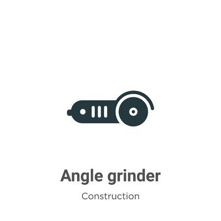 Angle grinder vector icon on white background. Flat vector angle grinder icon symbol sign from modern construction collection for mobile concept and web apps design.のイラスト素材