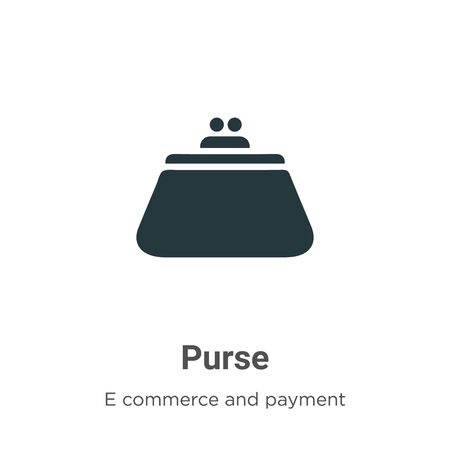 Purse vector icon on white background. Flat vector purse icon symbol sign from modern e commerce and payment collection for mobile concept and web apps design.のイラスト素材
