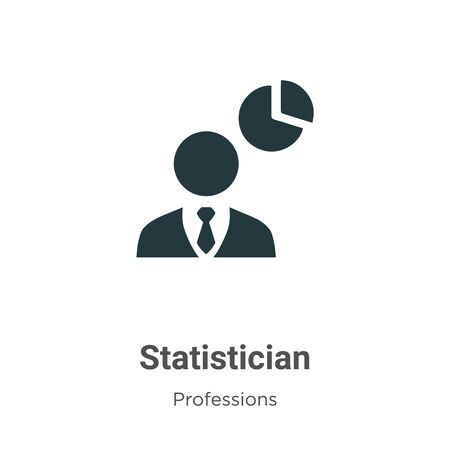 Statistician vector icon on white background. Flat vector statistician icon symbol sign from modern professions collection for mobile concept and web apps design.のイラスト素材