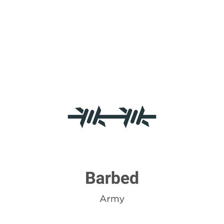 Barbed vector icon on white background. Flat vector barbed icon symbol sign from modern army collection for mobile concept and web apps design.のイラスト素材