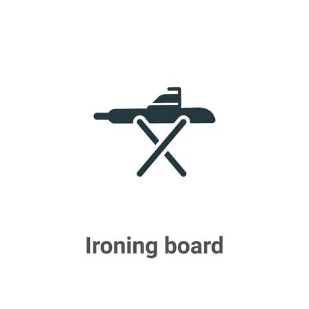 Ironing board vector icon on white background. Flat vector ironing board icon symbol sign from modern sew collection for mobile concept and web apps design.のイラスト素材