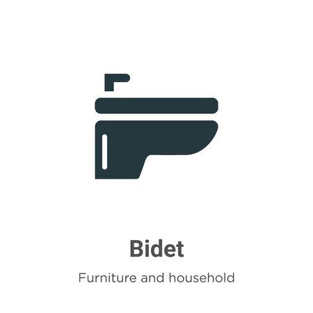 Bidet vector icon on white background. Flat vector bidet icon symbol sign from modern furniture and household collection for mobile concept and web apps design.のイラスト素材