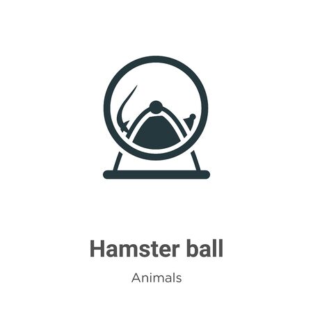 Hamster ball vector icon on white background. Flat vector hamster ball icon symbol sign from modern animals collection for mobile concept and web apps design.のイラスト素材