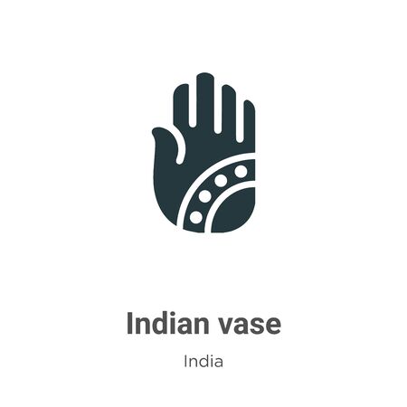 Indian vase vector icon on white background. Flat vector indian vase icon symbol sign from modern india collection for mobile concept and web apps design.のイラスト素材