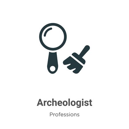 Archeologist vector icon on white background. Flat vector archeologist icon symbol sign from modern professions collection for mobile concept and web apps design.のイラスト素材