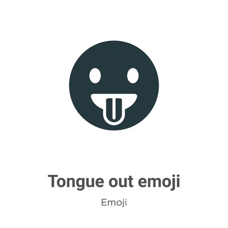 Tongue out emoji vector icon on white background. Flat vector tongue out emoji icon symbol sign from modern emoji collection for mobile concept and web apps design.のイラスト素材