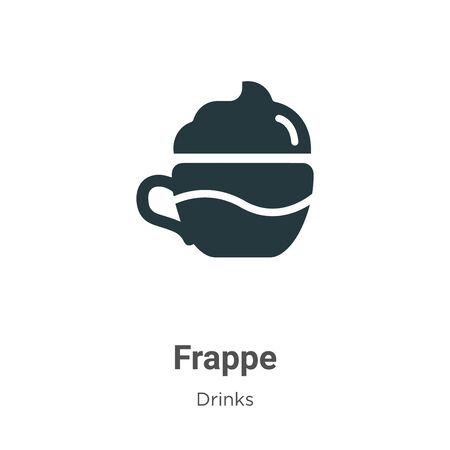 Frappe vector icon on white background. Flat vector frappe icon symbol sign from modern drinks collection for mobile concept and web apps design.のイラスト素材