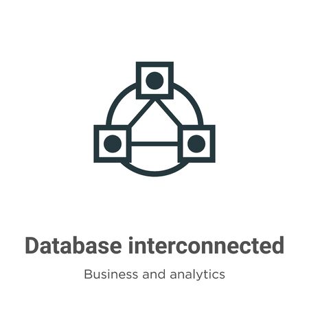 Database interconnected vector icon on white background. Flat vector database interconnected icon symbol sign from modern business and analytics collection for mobile concept and web apps design.のイラスト素材