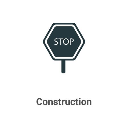 Construction vector icon on white background. Flat vector construction icon symbol sign from modern construction collection for mobile concept and web apps design.のイラスト素材