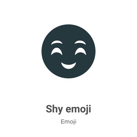Shy emoji vector icon on white background. Flat vector shy emoji icon symbol sign from modern emoji collection for mobile concept and web apps design.のイラスト素材