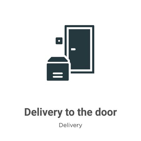 Delivery to the door vector icon on white background. Flat vector delivery to the door icon symbol sign from modern delivery collection for mobile concept and web apps design.のイラスト素材