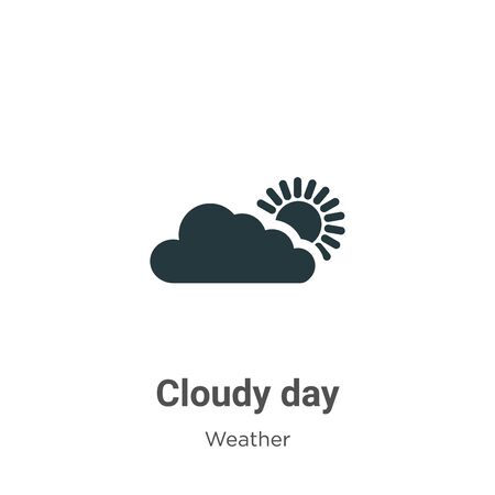 Cloudy day vector icon on white background. Flat vector cloudy day icon symbol sign from modern weather collection for mobile concept and web apps design.のイラスト素材