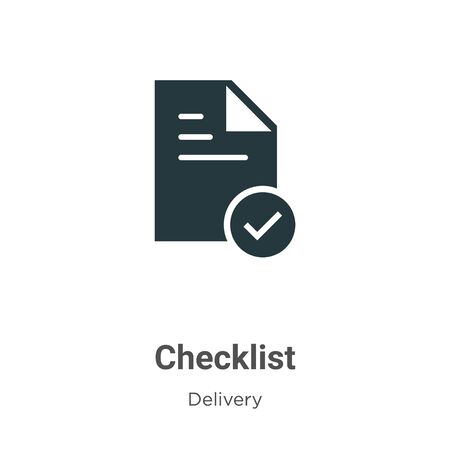 Checklist vector icon on white background. Flat vector checklist icon symbol sign from modern delivery collection for mobile concept and web apps design.のイラスト素材