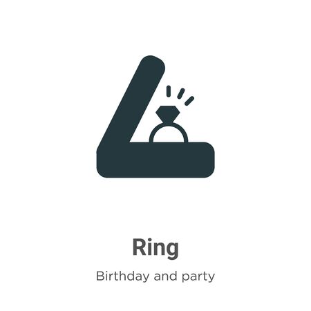 Ring vector icon on white background. Flat vector ring icon symbol sign from modern birthday and party collection for mobile concept and web apps design.のイラスト素材