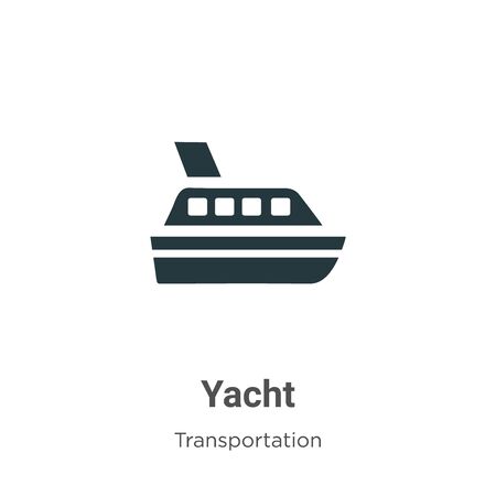 Yacht vector icon on white background. Flat vector yacht icon symbol sign from modern transportation collection for mobile concept and web apps design.のイラスト素材