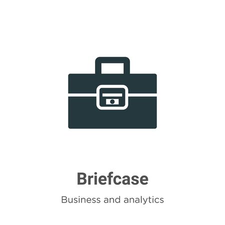 Briefcase vector icon on white background. Flat vector briefcase icon symbol sign from modern business and analytics collection for mobile concept and web apps design.のイラスト素材