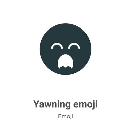 Yawning emoji vector icon on white background. Flat vector yawning emoji icon symbol sign from modern emoji collection for mobile concept and web apps design.のイラスト素材