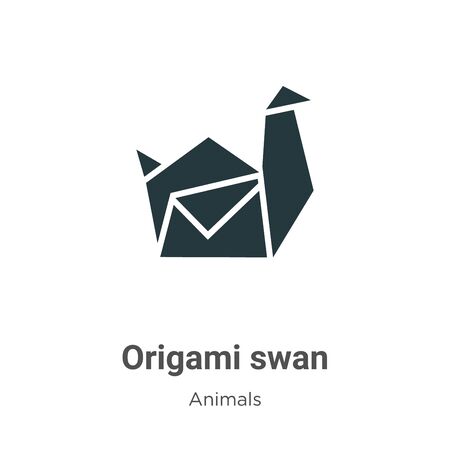 Origami swan vector icon on white background. Flat vector origami swan icon symbol sign from modern animals collection for mobile concept and web apps design.のイラスト素材