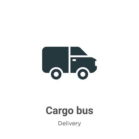 Cargo bus vector icon on white background. Flat vector cargo bus icon symbol sign from modern delivery collection for mobile concept and web apps design.のイラスト素材