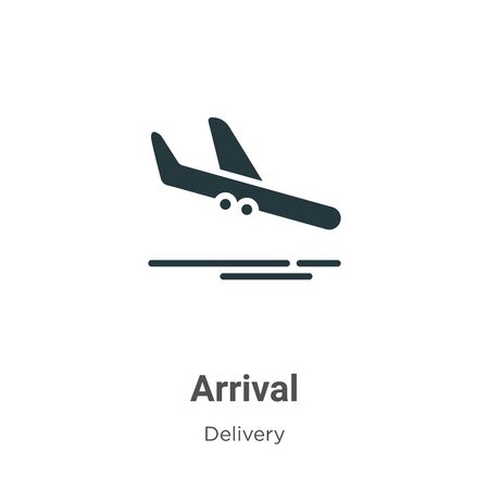 Arrival vector icon on white background. Flat vector arrival icon symbol sign from modern delivery collection for mobile concept and web apps design.のイラスト素材