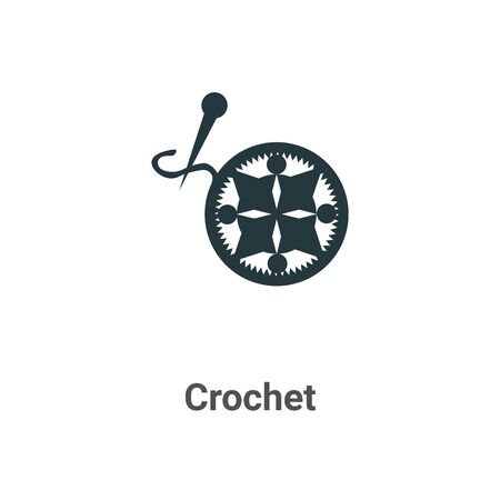 Crochet vector icon on white background. Flat vector crochet icon symbol sign from modern sew collection for mobile concept and web apps design.のイラスト素材
