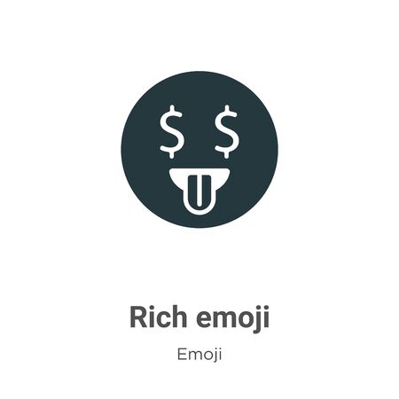 Rich emoji vector icon on white background. Flat vector rich emoji icon symbol sign from modern emoji collection for mobile concept and web apps design.のイラスト素材