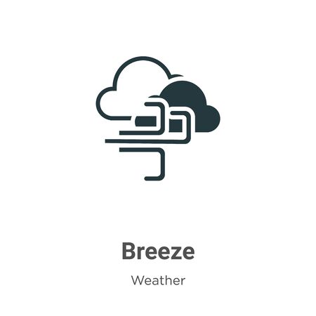 Breeze vector icon on white background. Flat vector breeze icon symbol sign from modern weather collection for mobile concept and web apps design.のイラスト素材