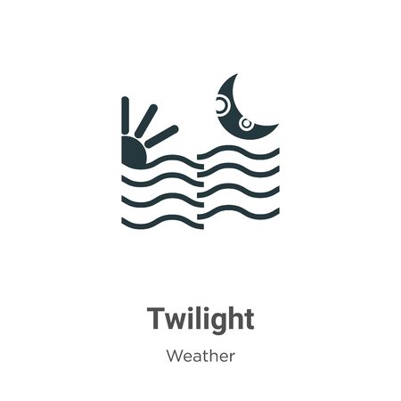 Twilight vector icon on white background. Flat vector twilight icon symbol sign from modern weather collection for mobile concept and web apps design.のイラスト素材