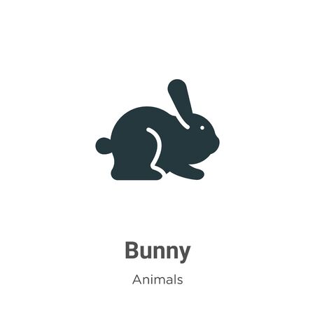 Bunny vector icon on white background. Flat vector bunny icon symbol sign from modern animals collection for mobile concept and web apps design.のイラスト素材