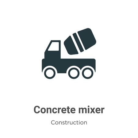 Concrete mixer vector icon on white background. Flat vector concrete mixer icon symbol sign from modern construction collection for mobile concept and web apps design.のイラスト素材