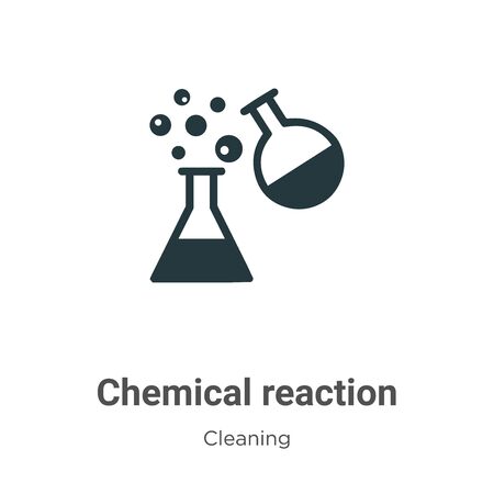 Chemical reaction vector icon on white background. Flat vector chemical reaction icon symbol sign from modern cleaning collection for mobile concept and web apps design.のイラスト素材