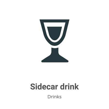 Sidecar drink vector icon on white background. Flat vector sidecar drink icon symbol sign from modern drinks collection for mobile concept and web apps design.のイラスト素材
