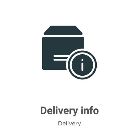 Delivery info vector icon on white background. Flat vector delivery info icon symbol sign from modern delivery collection for mobile concept and web apps design.のイラスト素材