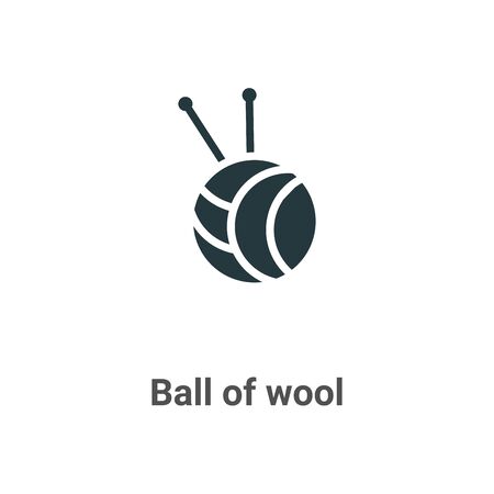 Ball of wool vector icon on white background. Flat vector ball of wool icon symbol sign from modern sew collection for mobile concept and web apps design.のイラスト素材