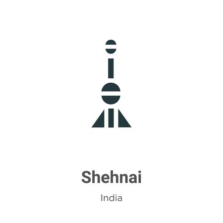 Shehnai vector icon on white background. Flat vector shehnai icon symbol sign from modern india collection for mobile concept and web apps design.のイラスト素材