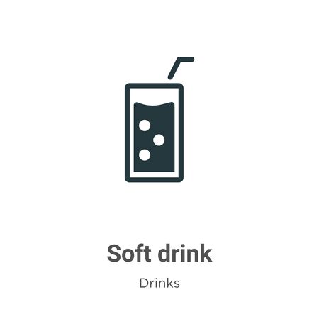 Soft drink vector icon on white background. Flat vector soft drink icon symbol sign from modern drinks collection for mobile concept and web apps design.のイラスト素材