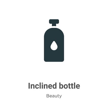 Inclined bottle vector icon on white background. Flat vector inclined bottle icon symbol sign from modern beauty collection for mobile concept and web apps design.のイラスト素材