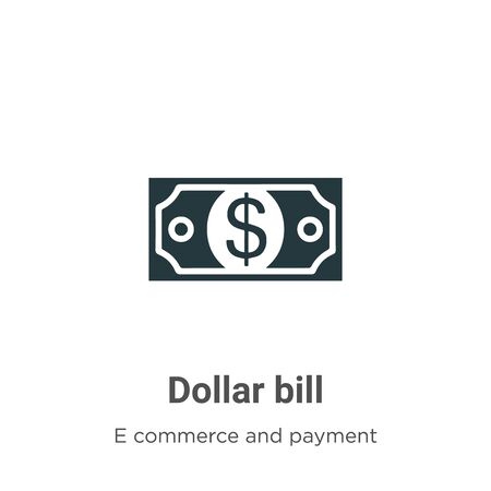 Dollar bill vector icon on white background. Flat vector dollar bill icon symbol sign from modern e commerce and payment collection for mobile concept and web apps design.のイラスト素材
