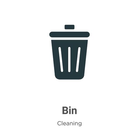 Bin vector icon on white background. Flat vector bin icon symbol sign from modern cleaning collection for mobile concept and web apps design.のイラスト素材