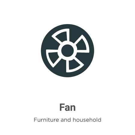 Fan vector icon on white background. Flat vector fan icon symbol sign from modern furniture and household collection for mobile concept and web apps design.のイラスト素材