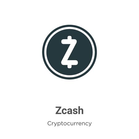 Zcash vector icon on white background. Flat vector zcash icon symbol sign from modern cryptocurrency collection for mobile concept and web apps design.のイラスト素材