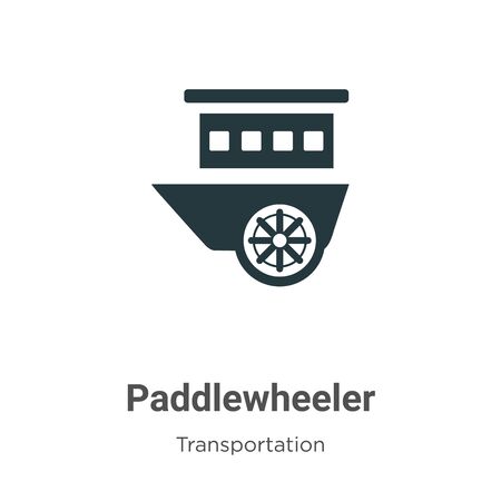 Paddlewheeler vector icon on white background. Flat vector paddlewheeler icon symbol sign from modern transportation collection for mobile concept and web apps design.のイラスト素材