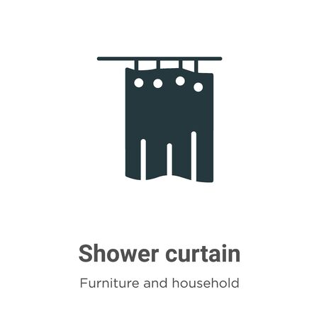 Shower curtain vector icon on white background. Flat vector shower curtain icon symbol sign from modern furniture and household collection for mobile concept and web apps design.のイラスト素材