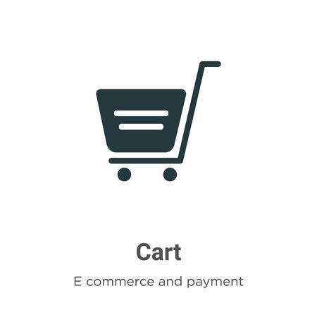 Cart vector icon on white background. Flat vector cart icon symbol sign from modern e commerce and payment collection for mobile concept and web apps design.のイラスト素材