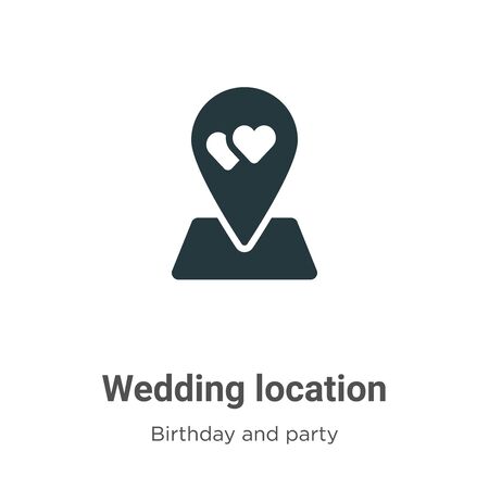 Wedding location vector icon on white background. Flat vector wedding location icon symbol sign from modern birthday and party collection for mobile concept and web apps design.のイラスト素材