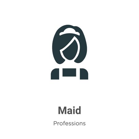 Maid vector icon on white background. Flat vector maid icon symbol sign from modern professions collection for mobile concept and web apps design.のイラスト素材